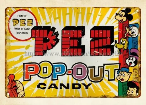 1 pcs,pop-out candy 1954 metal tin sign garage Decorative Collectibles