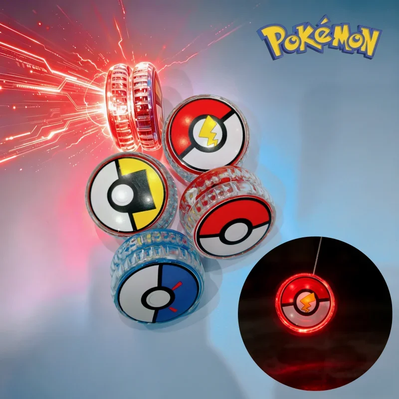 Pokemon Pokeball LED Light Up Yoyo, Flashing Yo-Yo Toy for Kids, Luminous Responsive Yoyo for Boys Girls Party Gift