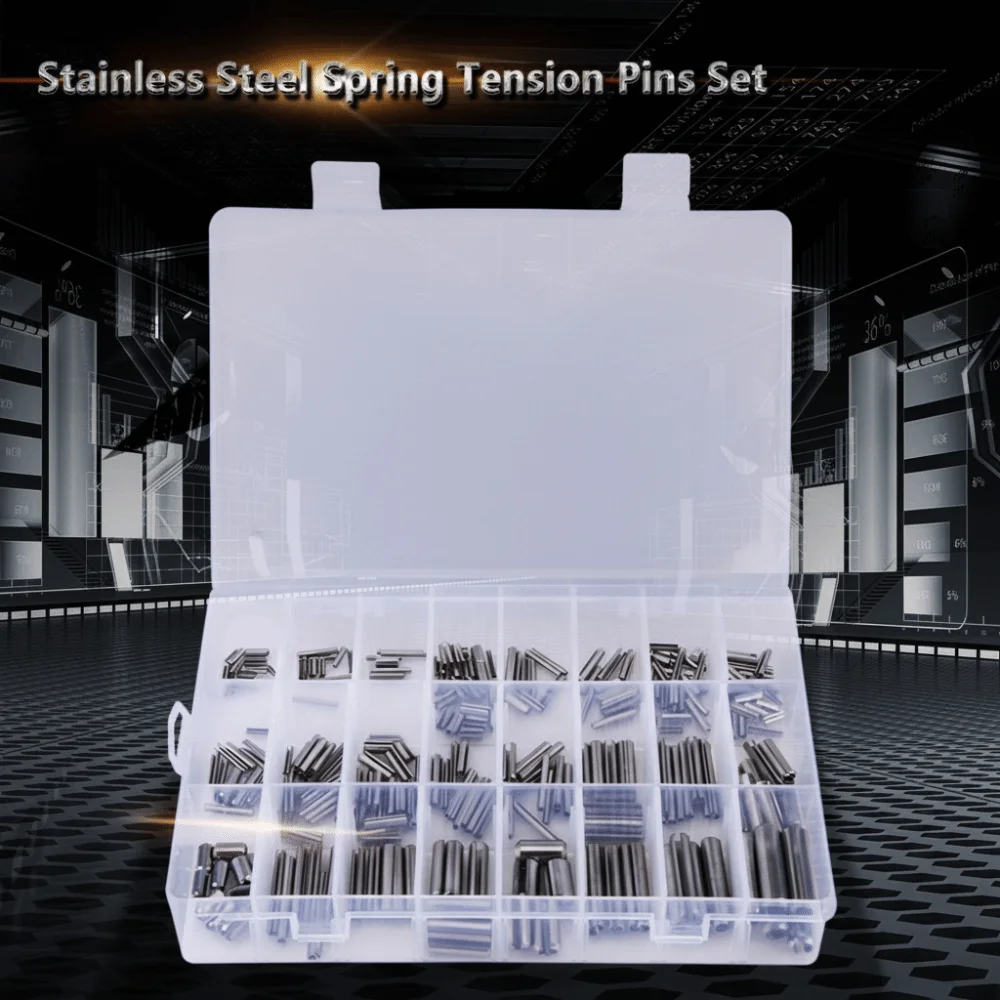 

280pcs Stainless Steel Slotted Spring Pin M1.5-M8 Metric Spring Tension Pin Slotted Split Roll Pin for Automotive Machinery,
