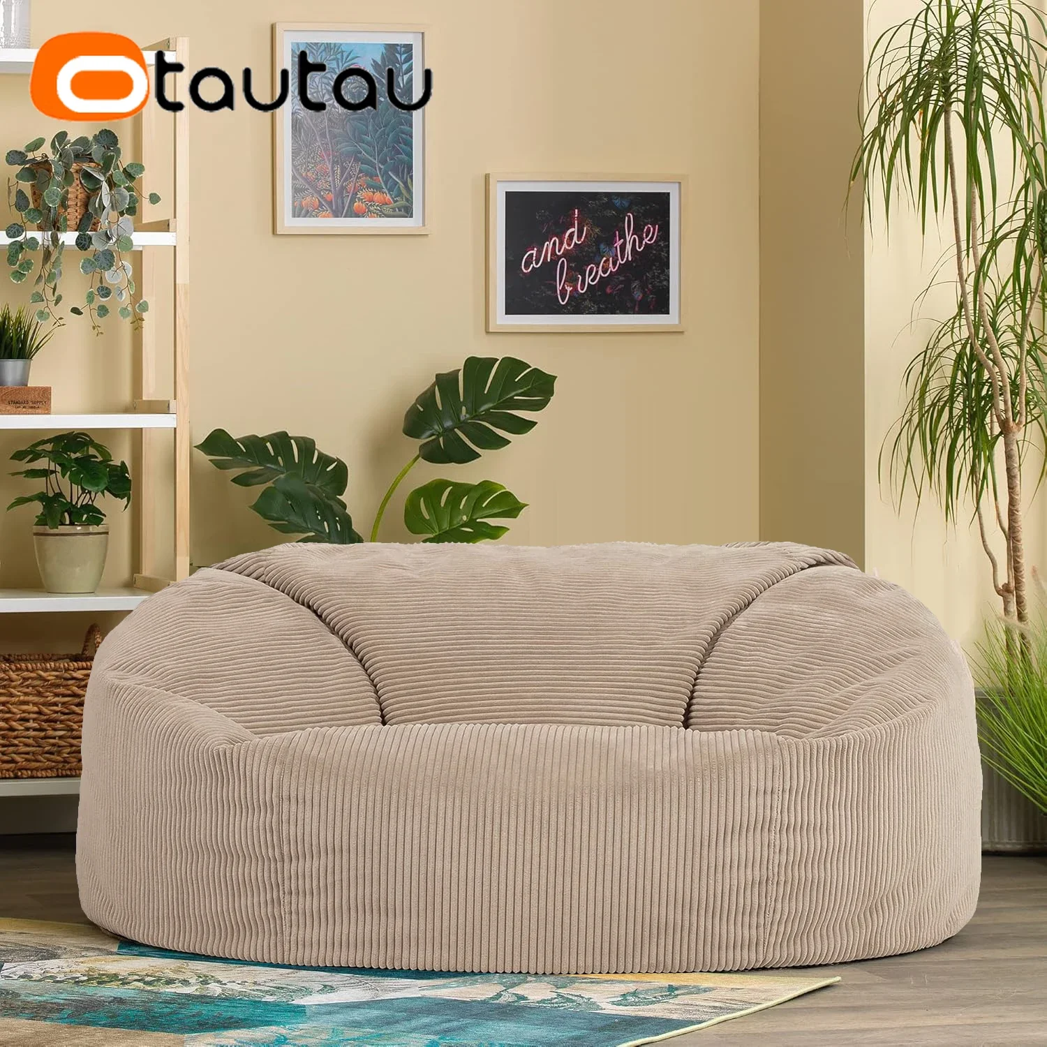 OTAUTAU 4.5ft 2-seat Bean Bag Cover DD153【No Filler Inside! You Need To Buy Filler By Yourself !】