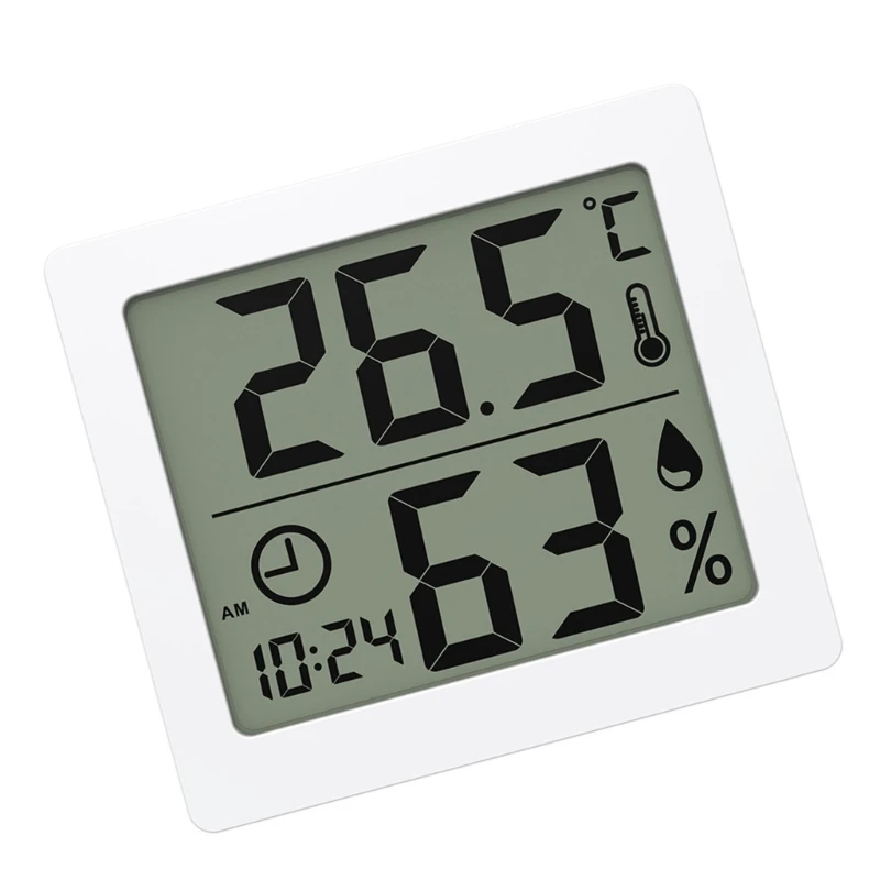 Reliable Display Clock with Temperature & Humidity Monitoring Thermometer ABS Dropship