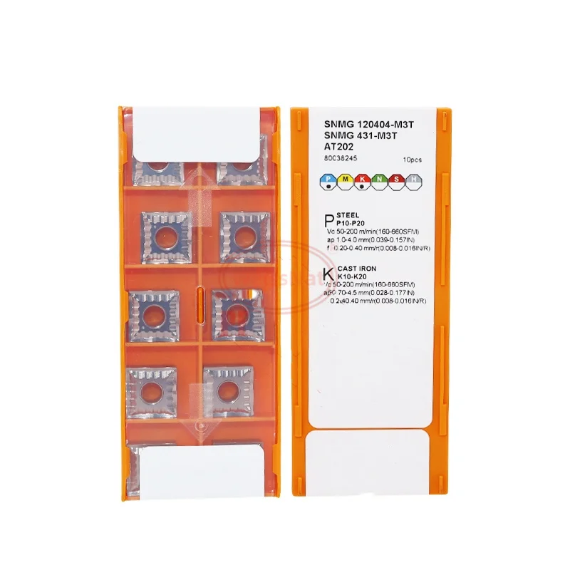 

SNMG120404-M3T AT202 SNMG120408-M3T AT202 Carbide Insert SNMG Inserts