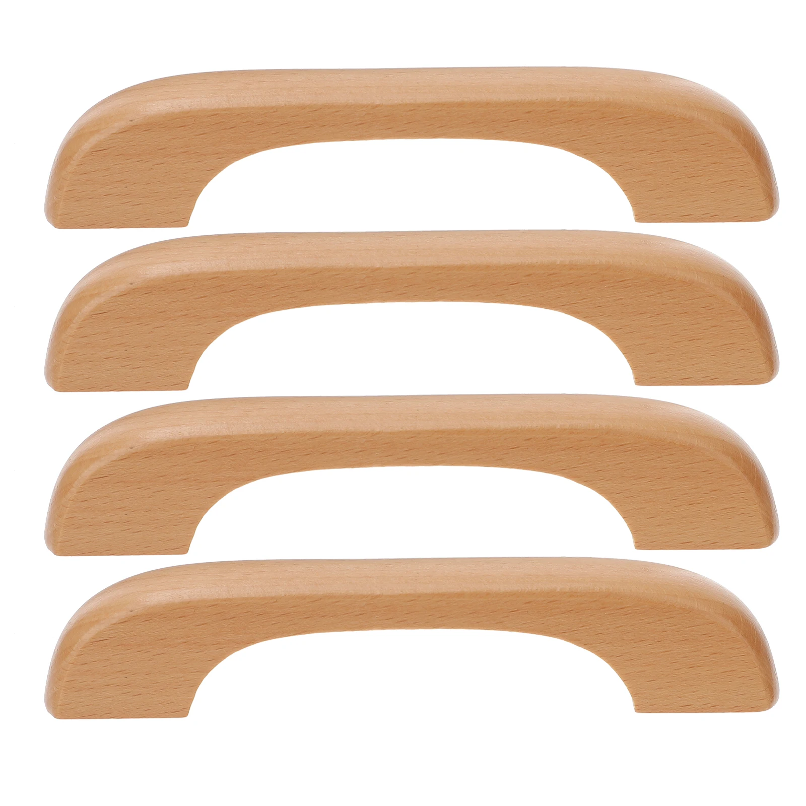 

4Pcs Solid Wood Cabinet Door Handles Durable Beech Smooth Grip For Cupboard Wardrobe Drawer Kitchen Furniture Pulls Hardware