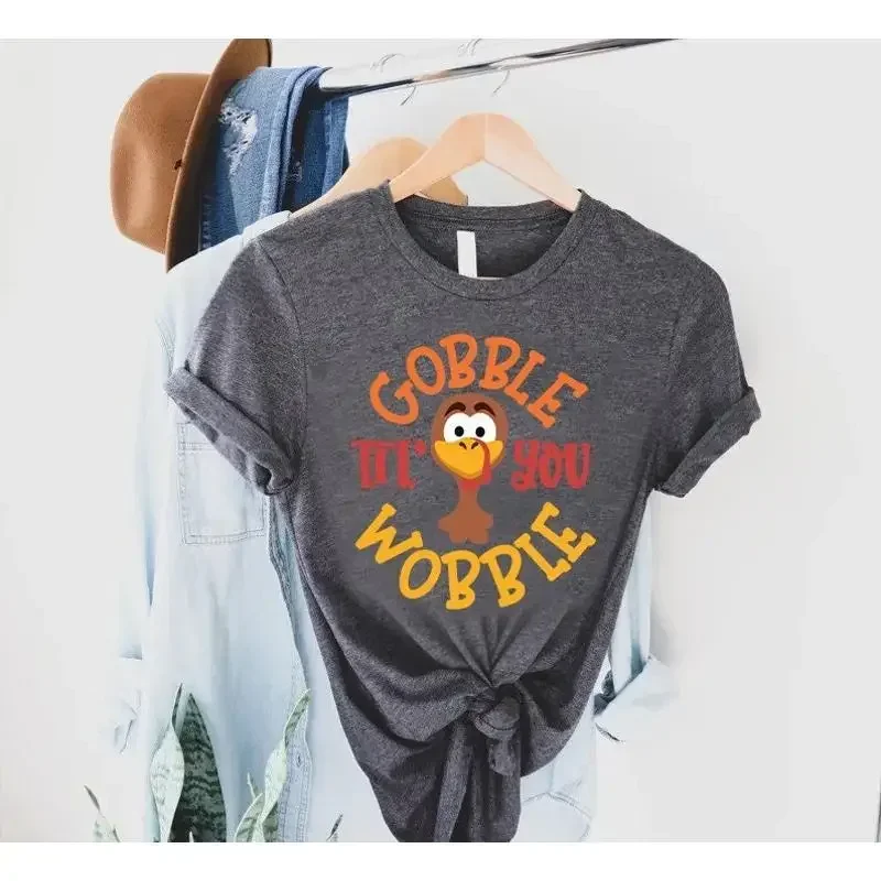 Camiseta divertida de Gobble Turkey con el mensaje «Hasta que te tambalees», ideal para el Día de Acción de Gracias, con un diseño adorable para mujer.