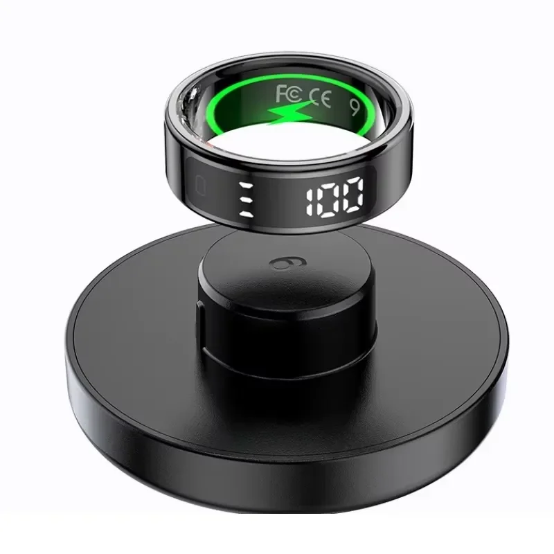 【CHIMU HOME】R11 Smart Ring With Charging Dock & Display Screen, 5ATM Waterproof Daily Sports Tracking Wearable