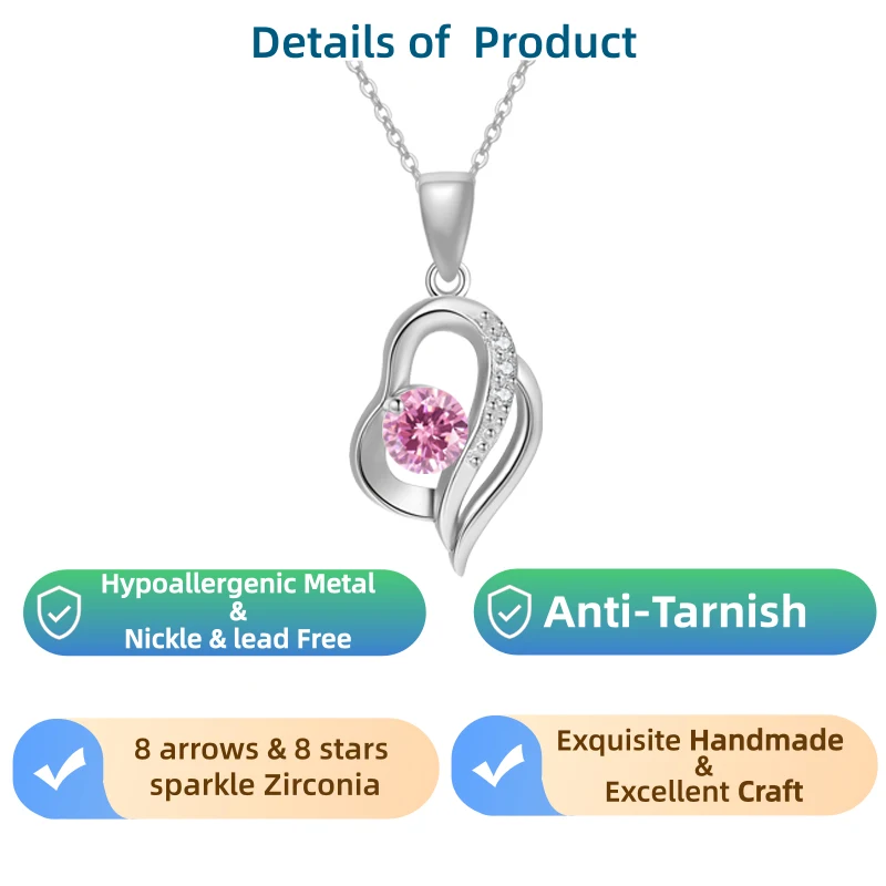 

LAMVOICE jewelry for women/ hypoallergenic necklace, Christmas gift for, 1 carat zirconia necklace, high quality jewelry