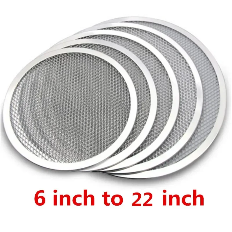 Bandeja antiadherente para hornear Pizza, Red de Metal de aluminio sin costuras, utensilios de cocina, 6-22 pulgadas