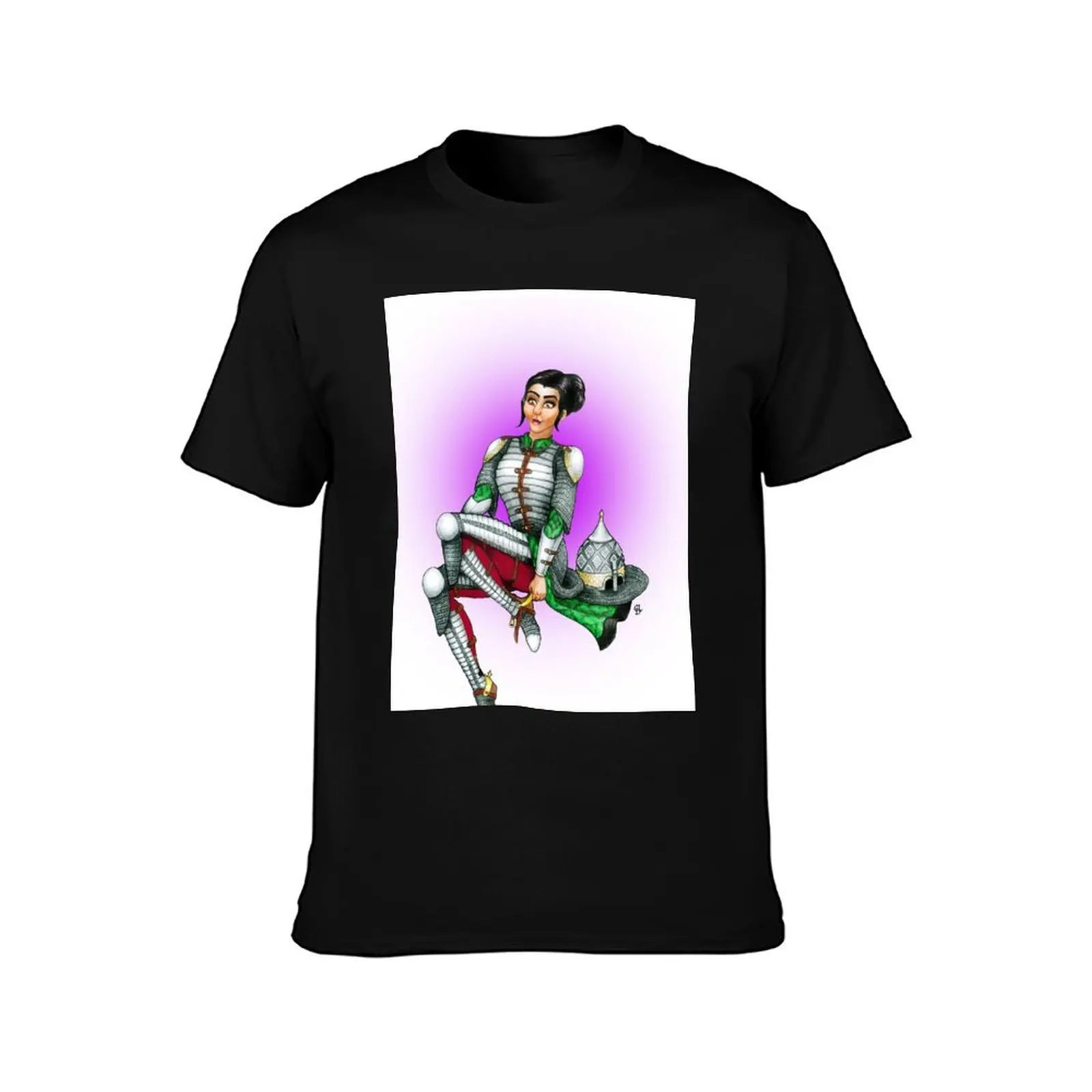 Opulent Ottoman Pin Up Girl (Purple) T-Shirt Casual Street Style Short Sleeve Tee T-Shirt