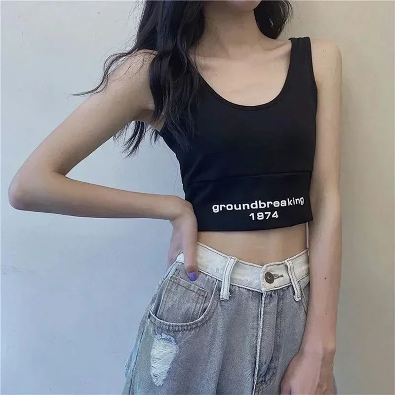 Camiseta blanca de manga corta para mujer, novedad de verano 2021, Top corto holgado de cintura alta, camisetas básicas informales para baile