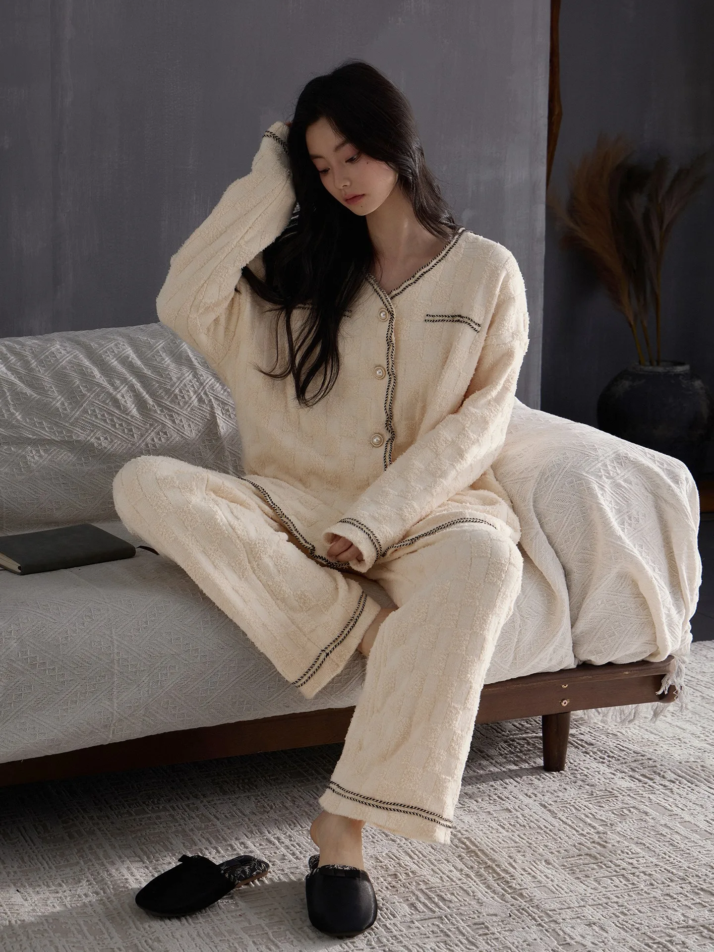 thiened-f-fce-spwear-set-women's-home-clothes-coral-velvet-winter-warm-v-ne-long-sve-loose-fit-casual-sle