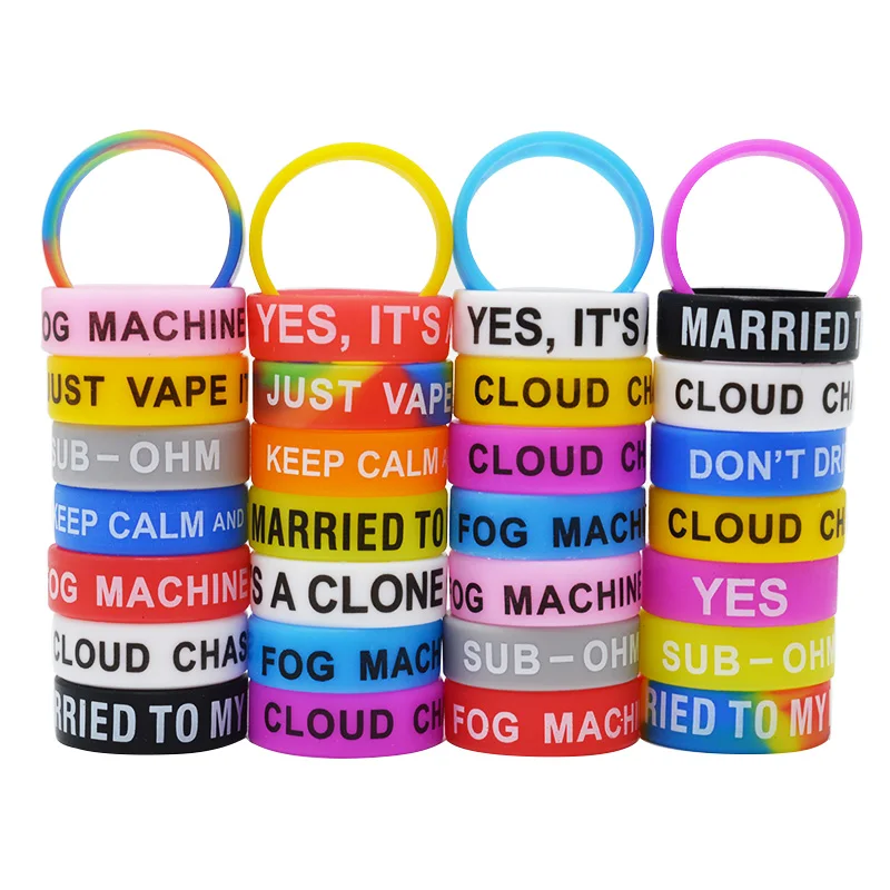 Multi-style 22mm Silicone Band Anti Slip Ring Printed Bull Head Diamond Hollow Decorative Protection for Mod Accessories