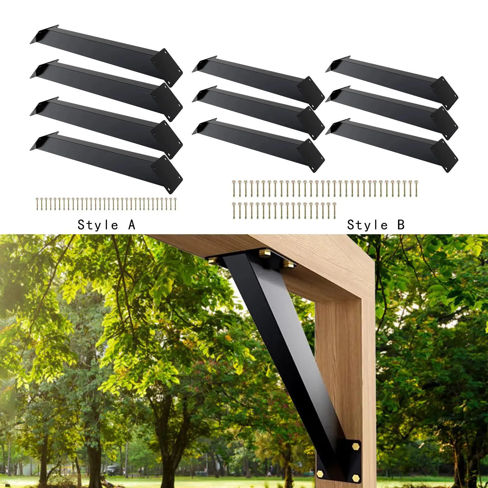 45 Degree Angle Support Bracket Structures Support Stand Pergola Brace Corner Support Inside Joint for Gazebos Beam Furniture