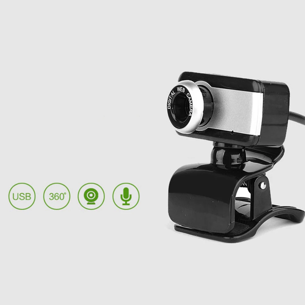 

Usb 480P Webcam Camera For Laptop Desktop Pc Adjustable 360 Degree Rotation Built-In Microphone Manual Focus Recording Web
