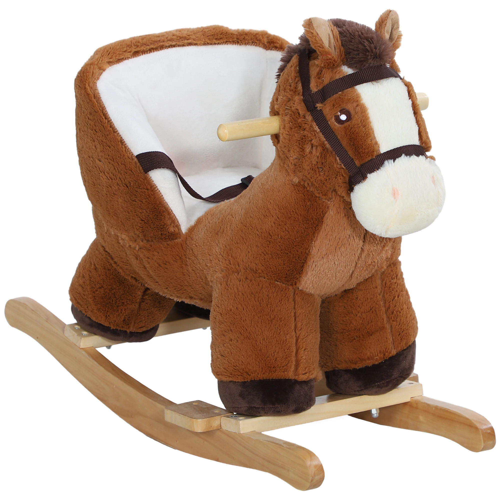 AIYAPLAY Caballo Balancín para Niños de 18-36 Mesas 68x33x45 cm Marrón