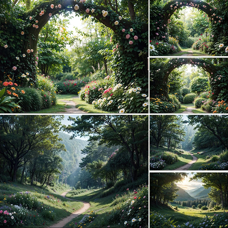 

LS Nature Landscape Photography Backdrops Spring Forest Floral Decor Baby Shower Kids Adult Portrait Photo Backgrounds Studio