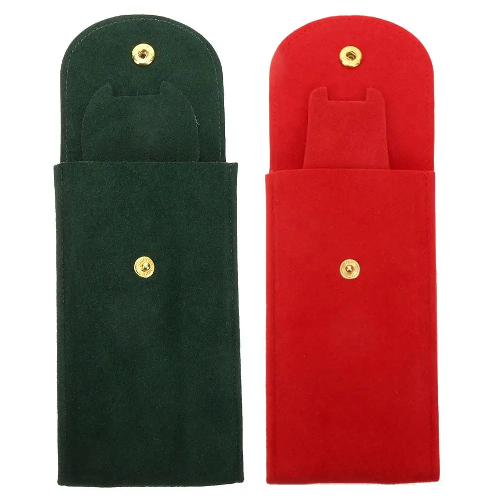 

2 Pcs Watch Storage Bag Cases Portable Scratch Proof Travel Pouches for Women Pearl Fleece Green Red Watches Organizer