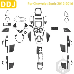 For Chevrolet Sonic 2012 2013 2014 2015 2016 Accessories Carbon Fiber Car Interior Handle Air Vent Gear Door Panel Trim Sticker