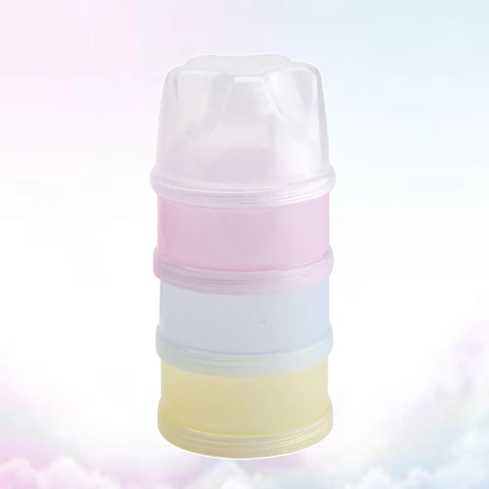

3-Layer Twist-Lock Stackable Bpa-Free PP Milk Powder Dispenser for Baby Formula Storage Space-Saving Travel-Friendly Funnel
