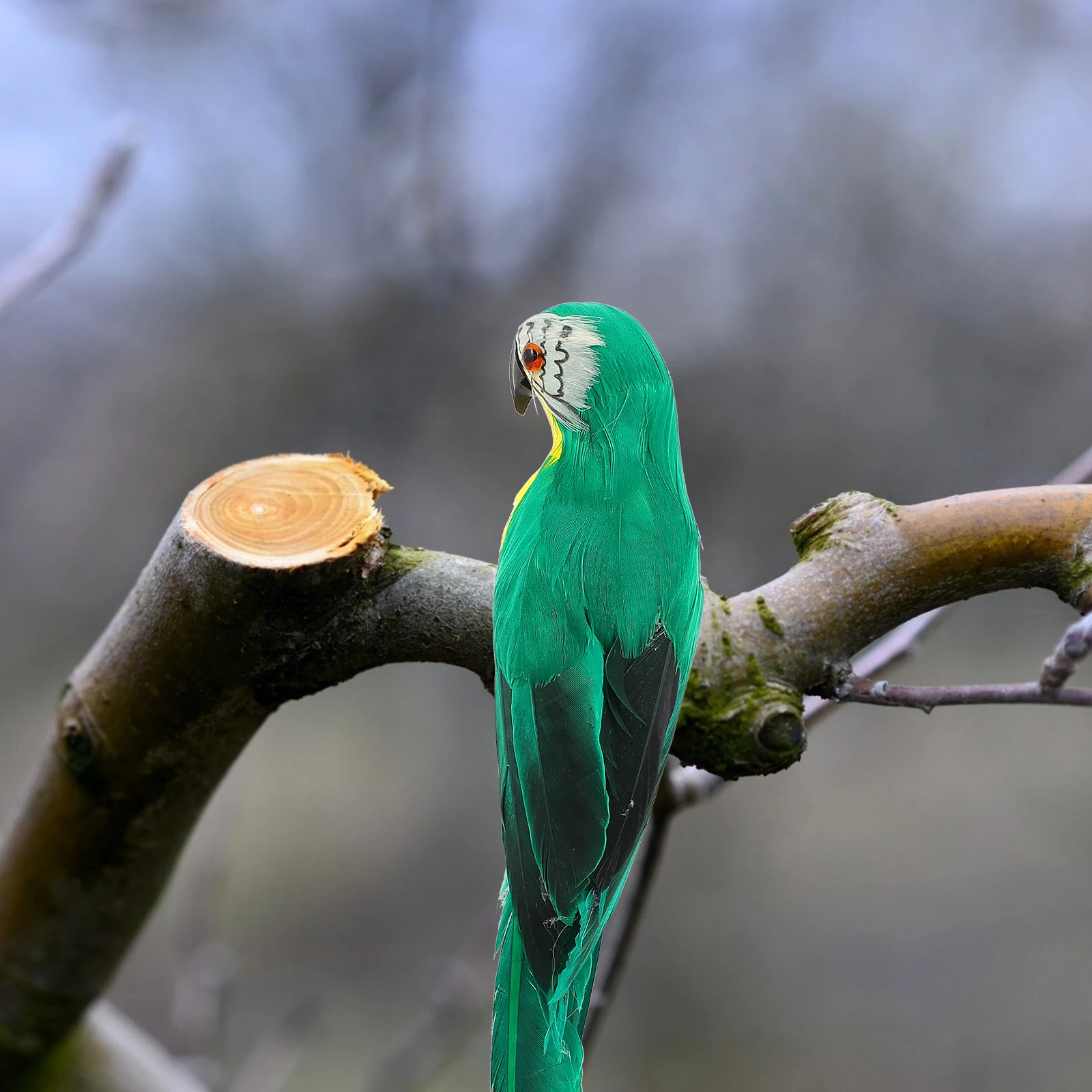 

Simulated Parrot Ornament Vivid Shape Realistic Expression Wedding Home Decor Artificial Bird Model Garden Decoration