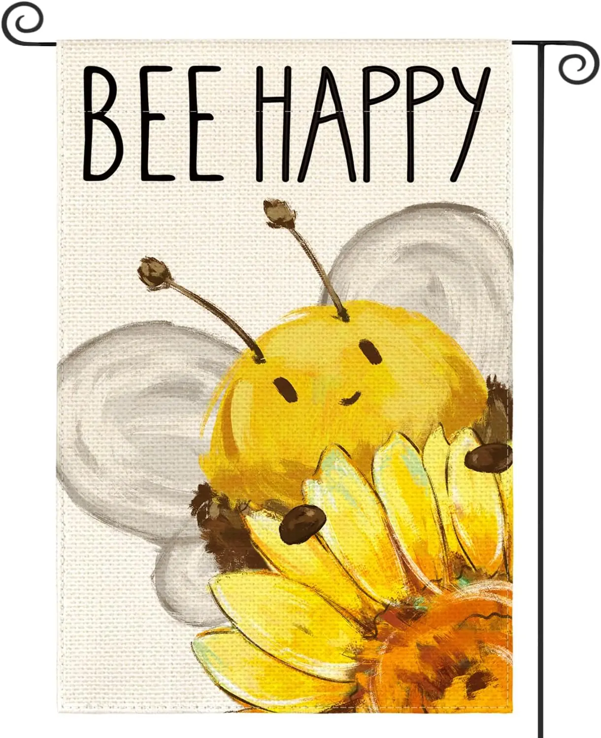 AVOIN colorlife Summer Bee Happy Garden Flag 12x18 Inch Double Sided Outside, Sunflower Party Holiday Burlap Yard Outdoor De WWP