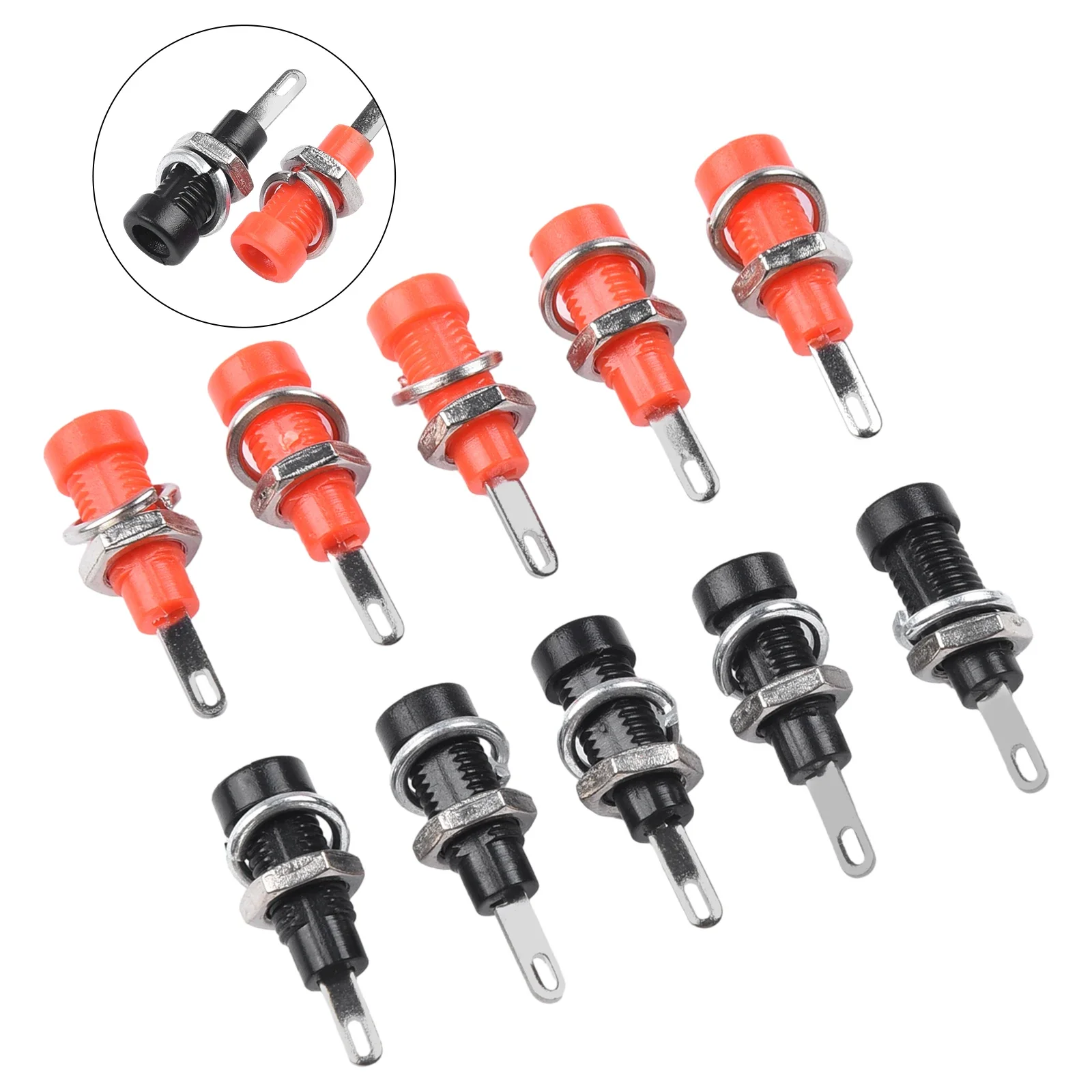 10PCS Banana Socket Connector Set With 2.6mm Tail Width And 0.8mm Quick Insert Design For Efficient Electrical Termination