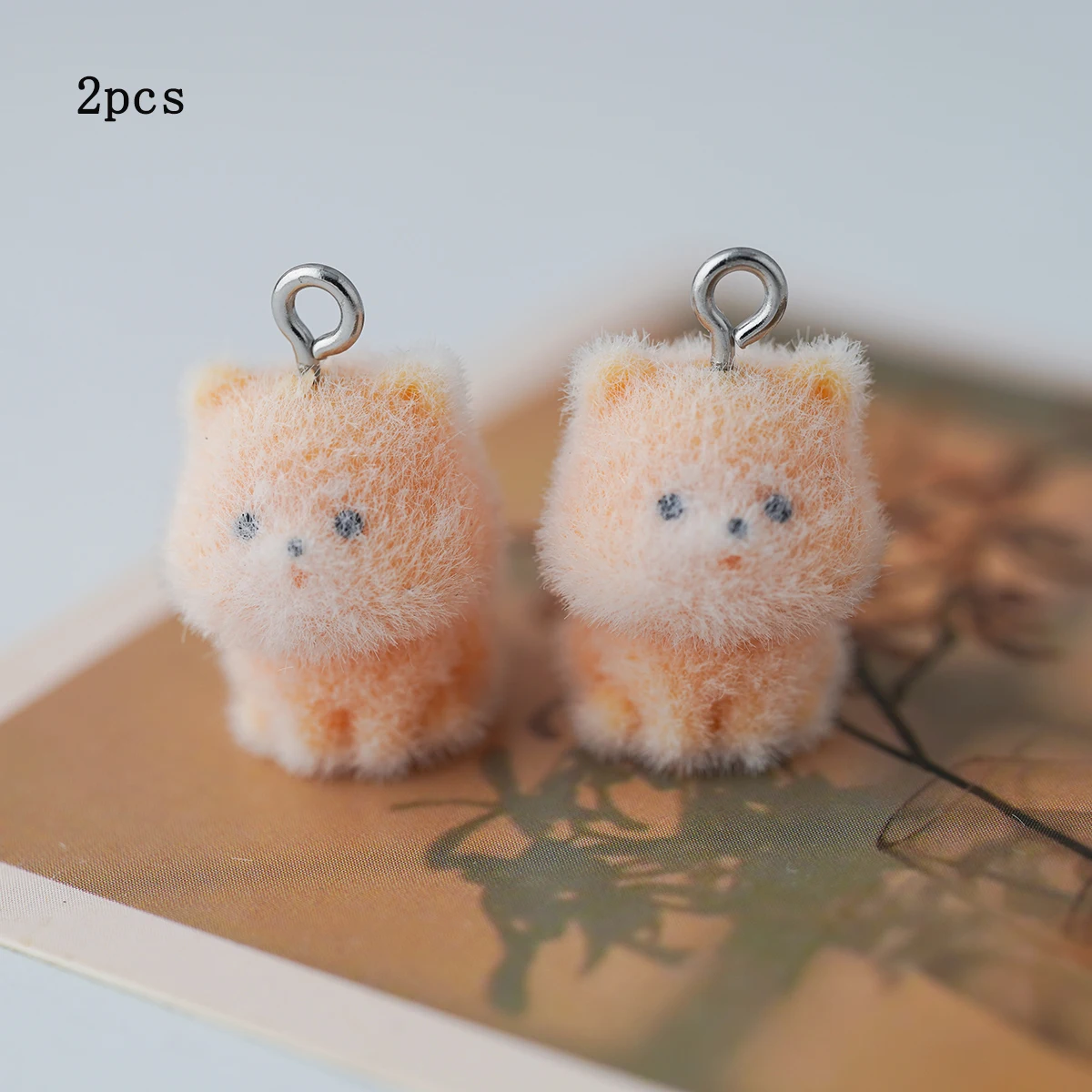 

2pcs Cute Flocking Resin mini Shiba Inu Charms Cartoon Plush dolls Pendant For diy necklace crafts Jewelry Make fittings