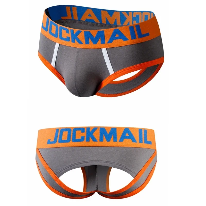 JOCKMAIL Sexy Men Underwear BOTTOMLESS Briefs Men Thong G-strings Tanga Short Underpants Gay Male Underwear Open Backless Crotch