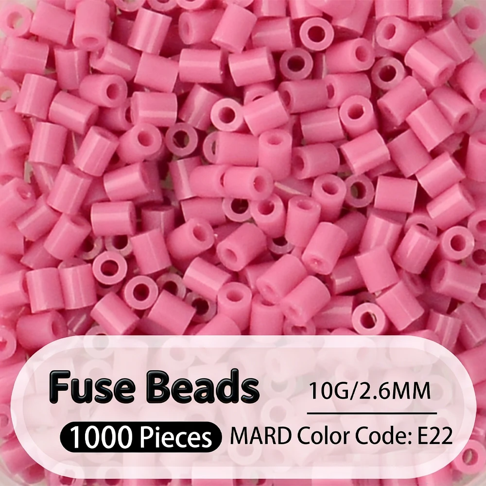 2.6mm Bulk Pink Color Series Perler Beads Refill Pack - 1000/5000pcs Fusible DIY Art Craft Fuse Beads for Mosaic Puzzle Kits