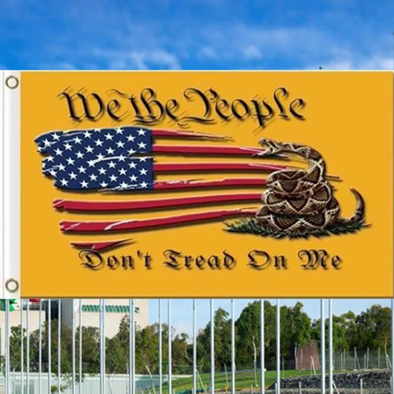 2X3FT 3x5FT Dont Tread On Me USA Flag WITH WE THE PEOPLE HISTORY BANNER