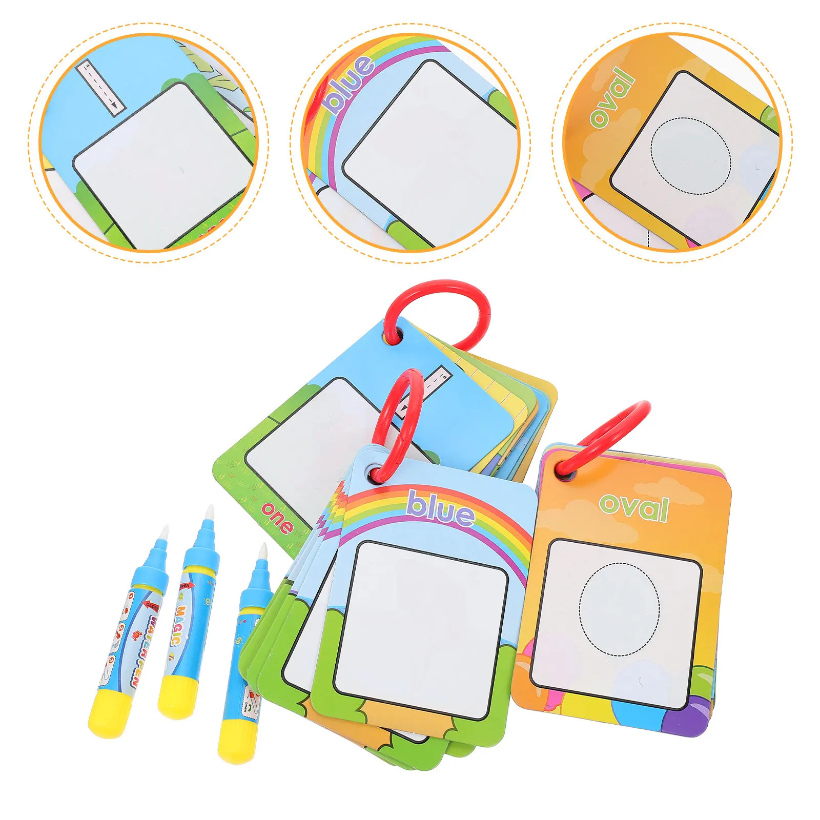 

3 набора карточек для рисования водой, обучающие карточки для детей, развивающие карточки для рисования, портативные, моющиеся, не выцветающие, пазлы