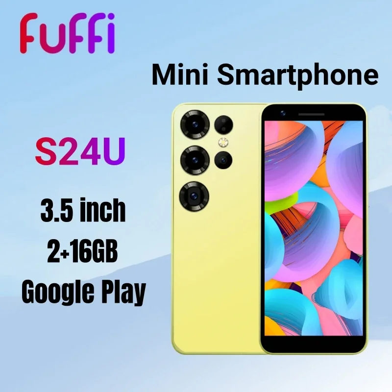 FUFFI-Mini Phone S24U, 3.5 inch,Google Play,16GB ROM,2GB RAM,Smartphone Android 2250mAh Mobile phones 2+5MP,Original Cell phone