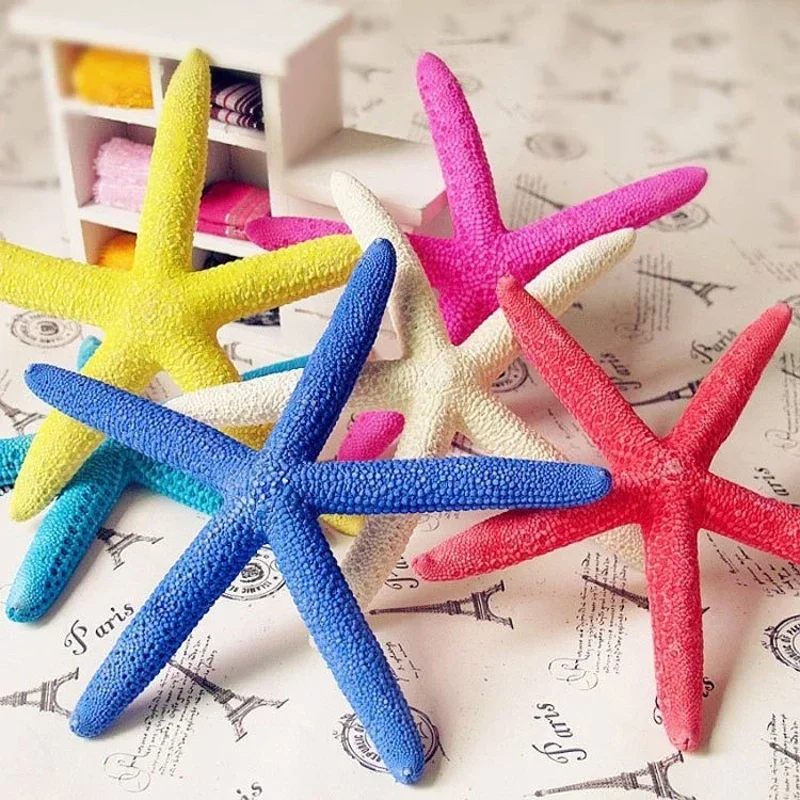 New 5Pcs Artificial Starfish Sea Star Resin Ornament Aquarium Decoration Beach Decor Nautical Home Decor Wedding Decor Random