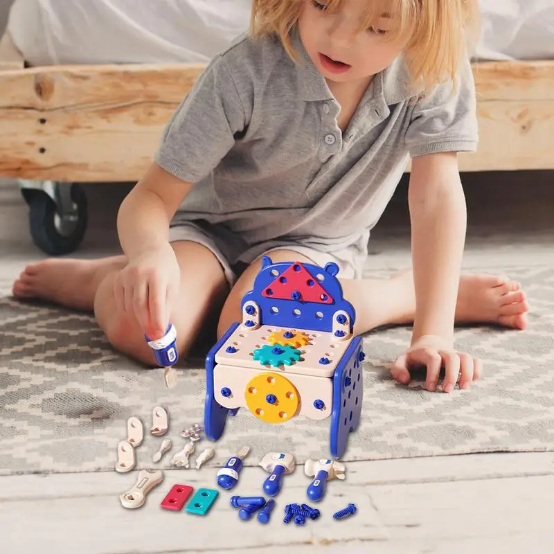 Werkzeugset für Kleinkinder, Werkbank-Spielzeug, 60-teiliges Spielwerkzeug-Set, Rollenspiel-Spielzeug für Kleinkinder, kreatives Spielset für Kleinkinder zu Hause