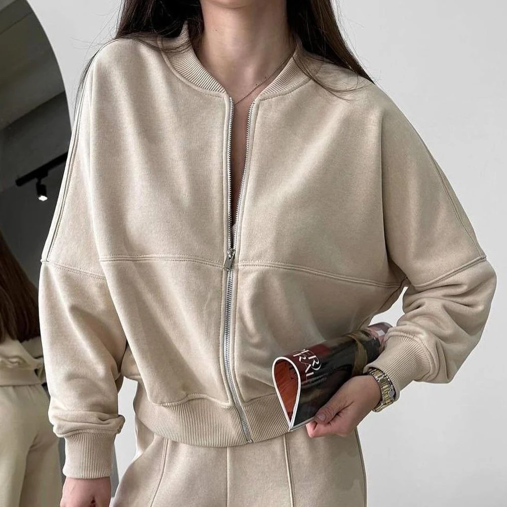 Casual 2-delige set Mode Streetwear Alledaagse outfit Lichte stretch Elasticiteit Kraagloze halslijn Gemakkelijk te combineren