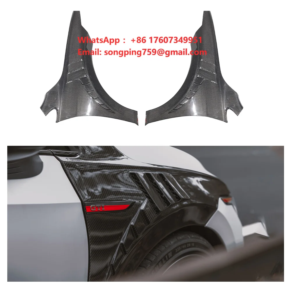 High Quality 100% Dry Carbon Fiber Car Wheel Fenders for Volkswagen VW Golf 8 GTI 2021-UP