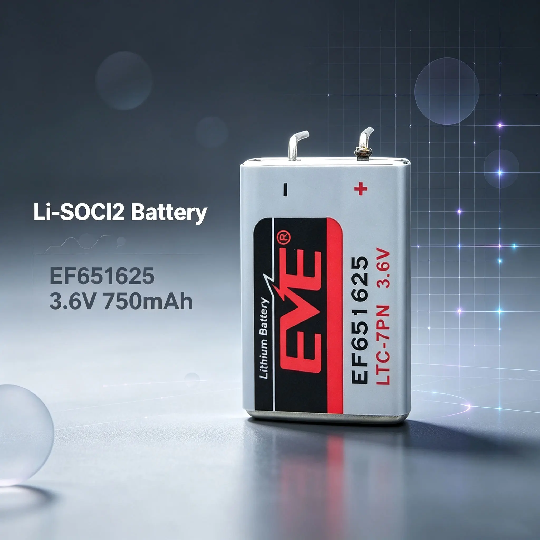 EVE EF651625 3.6V square Li-SOCl2 Battery suitable for Heidelberg printing machine LTC-3PN LTC-7PN, industrial robots