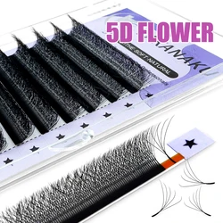 LAKANAKU extensión de pestañas en forma de 5D W, abanicos de volumen prefabricados, naturales, suaves, C/D/DD/M/L W, estilo flor, trébol