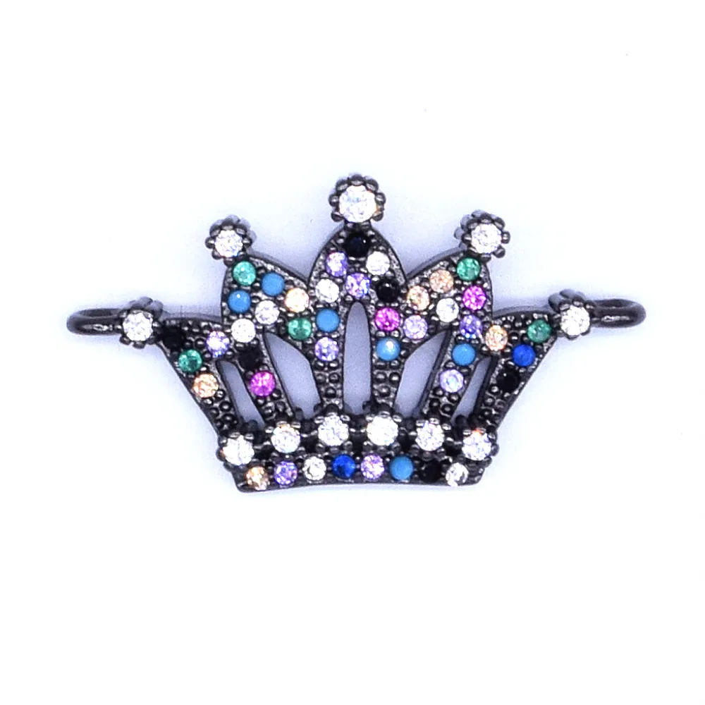 

VOQ Colored zircon Crown Charms Pendant Fit Bracelet & Necklace Diy Jewelry Accessories Making Findings