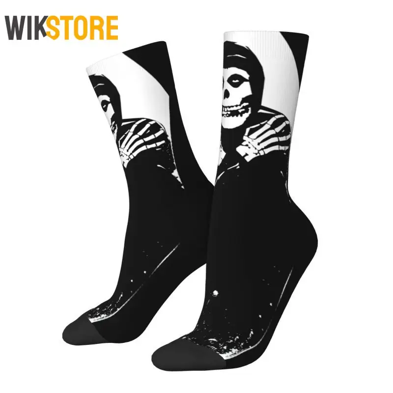 

Misfits Skull Men Women Fashion Crew Socks Unisex Cool Hip Hop Horror Punk Rock Crazy Dress Socks Basketball Socks