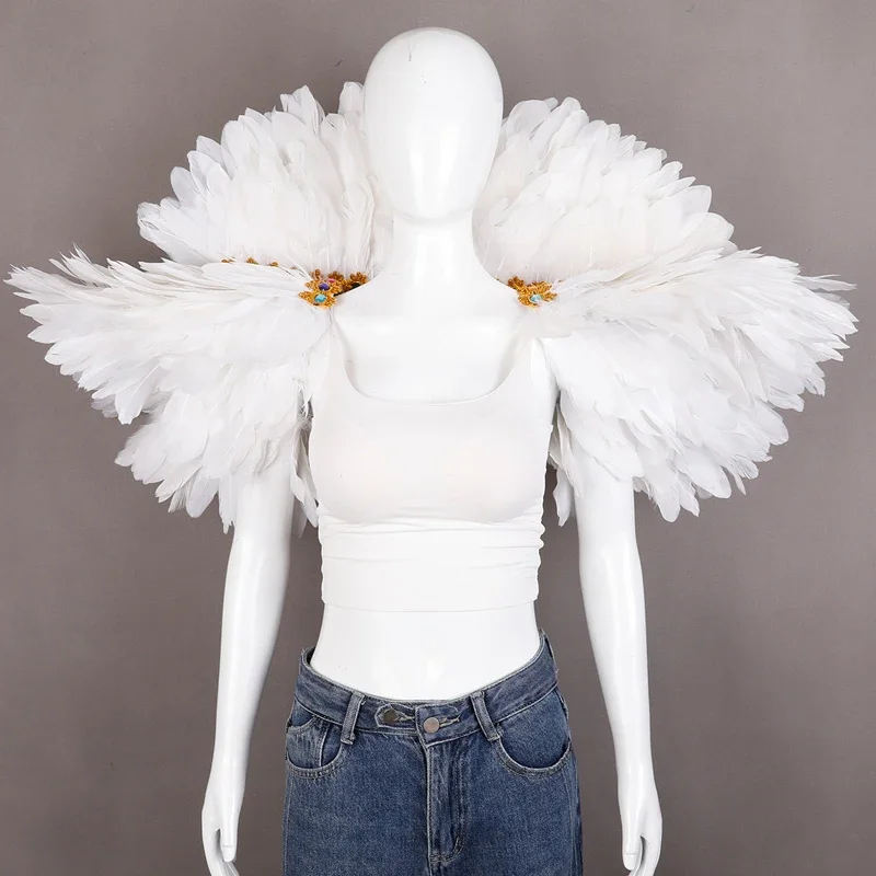 

Роскошная декоративная шаль из перьев для карнавальных костюмов, вечеринок, косплея, показов мод и элегантных выступлений