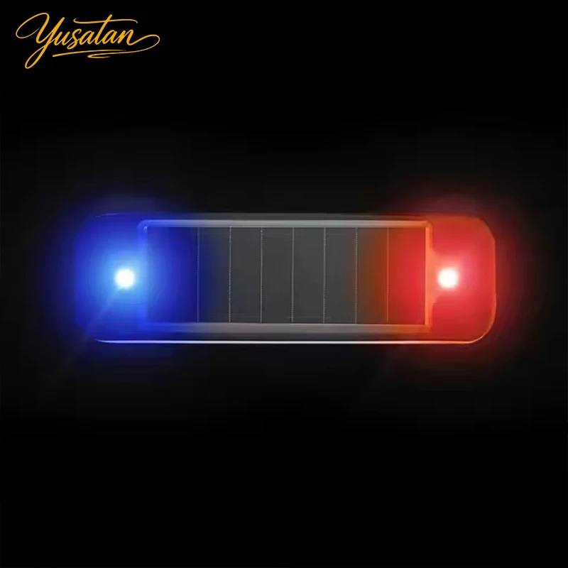 Mini LED Solar Power Car Warning Light Night Security Simulated Alarm Wireless Anti-Theft Caution Lamp Flashing Dummy Alarm Lamp