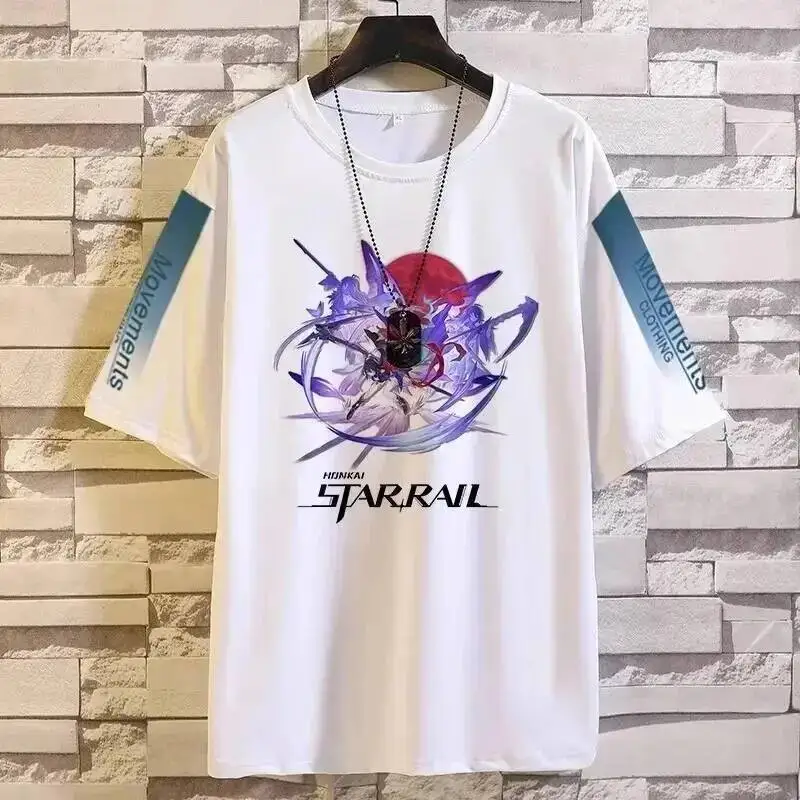 Anime Game Honkai: Star Rail Cos Clara Herta Yanqing Sier Wolf Jinliu Seele Etc. Casual Crew Neck Short Sleeve T-Shirt
