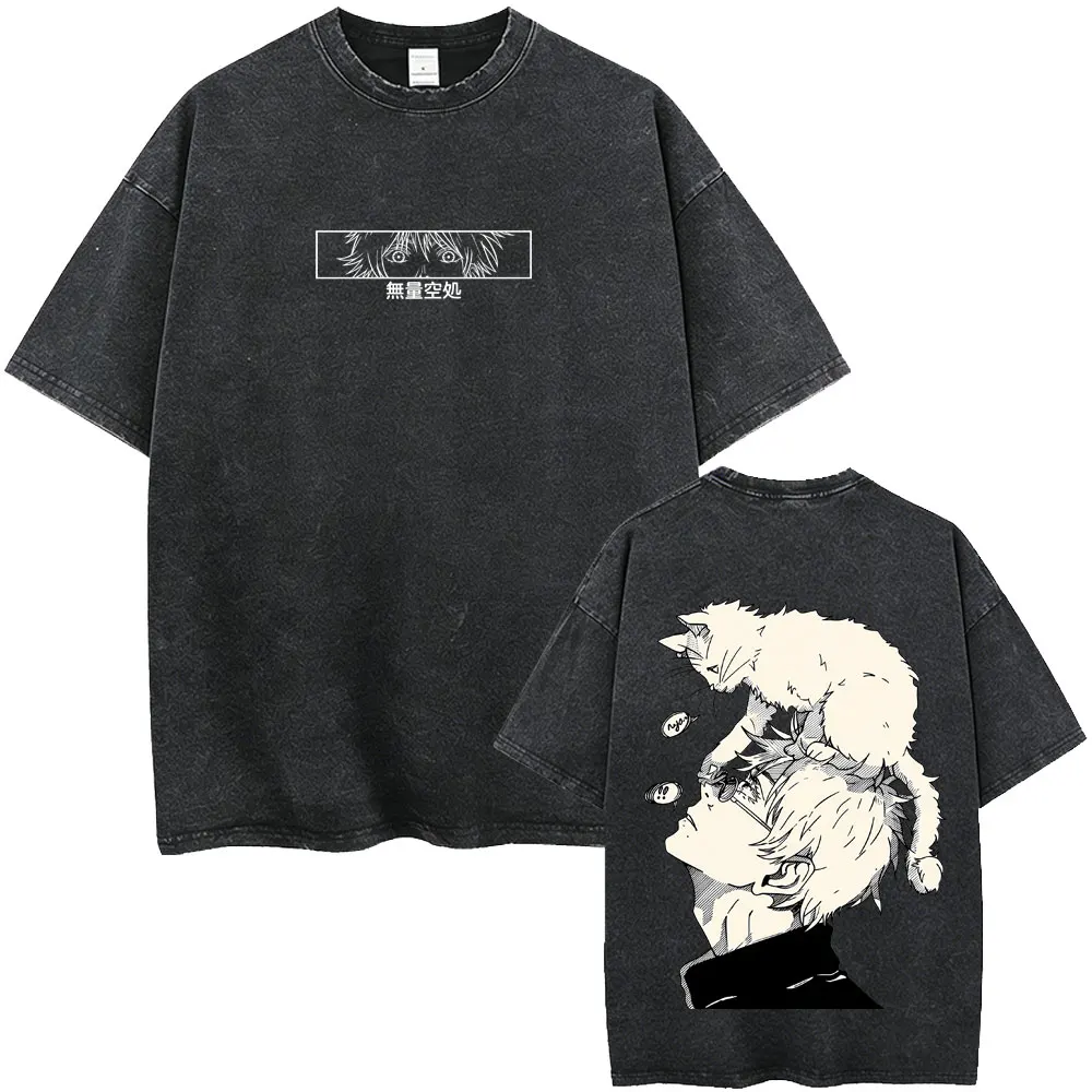 Washed Vintage Anime Jujutsu Kaisen Fushiguro Toji The Battles Just Beginning T-shirt Men Women Fashion Manga Oversized T Shirt