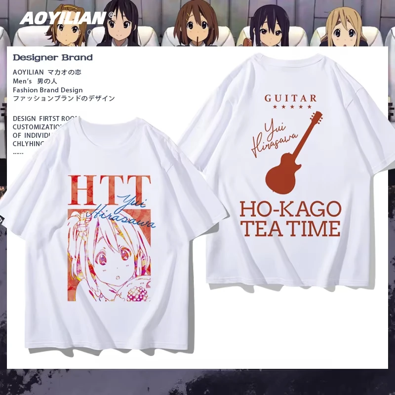 2025 K-ON Hirasawa Yui Anime Cosplay puro algodón comodidad camiseta manga corta Unisex hombres mujer camiseta