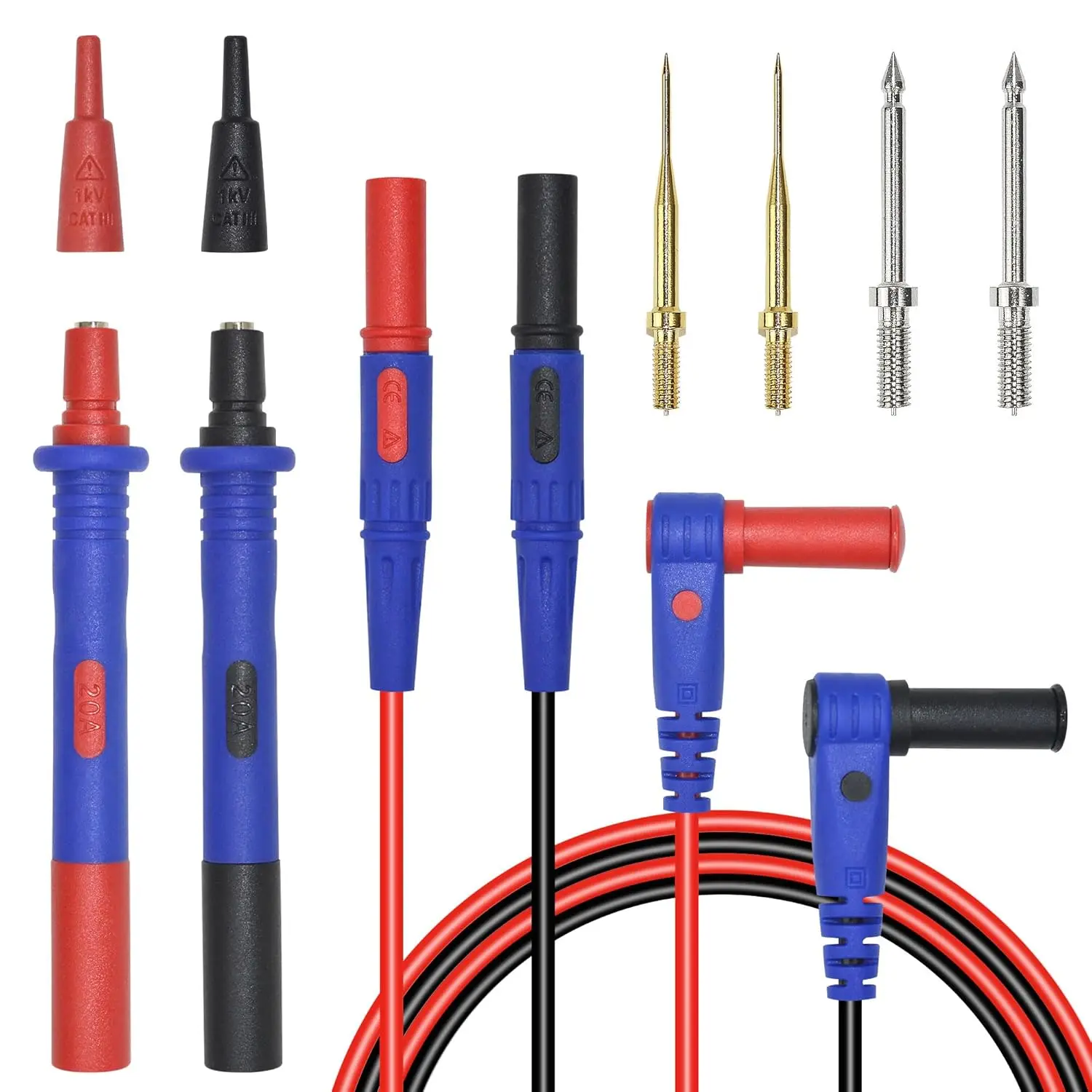ZIBOO Multimeter Test Leads Kit KIT-17,Soft Silicone Test Leads Digital Multimeter Leads with Ultra-Sharp.