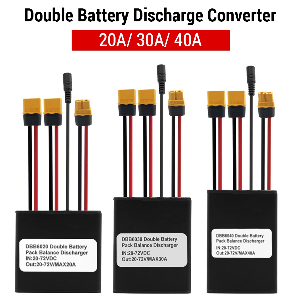 20V-72V 40A dubbele batterijconnector Elektrische fiets Dubbele batterij-ontladingsconverter Accessoires voor elektrische voertuigen