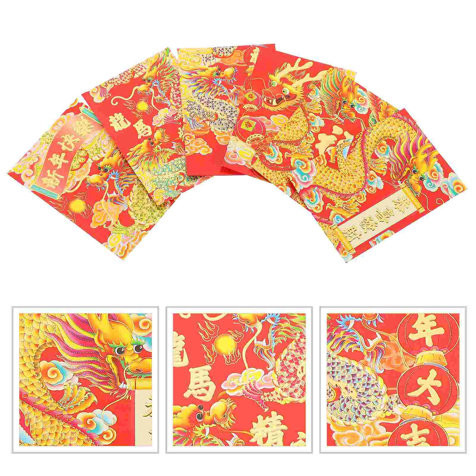 

30 Pcs 2024 Year of The Dragon Red Packet New Paper Envelope Envelopes Chinese Money Packets Writing And Decoration