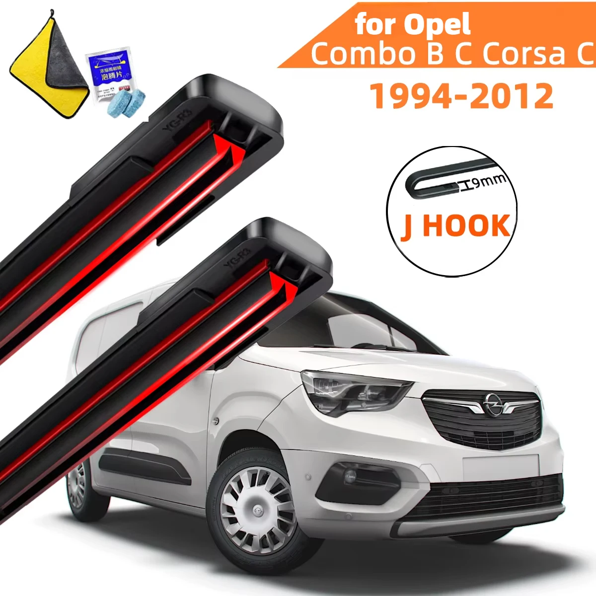 

Double Rubber Car Wipers for Opel Combo B C Corsa C Front Blade Brushes Cutter Parts Accessorie Windscreen Wiper Wear Parts