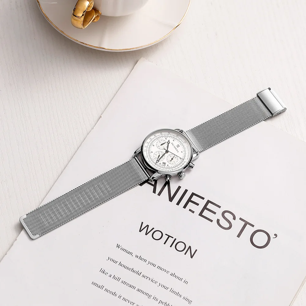 2025 Luxury Men's Quartz Watch Six Needle Multi functional Timing Calendar High end Fashion Wristwatch