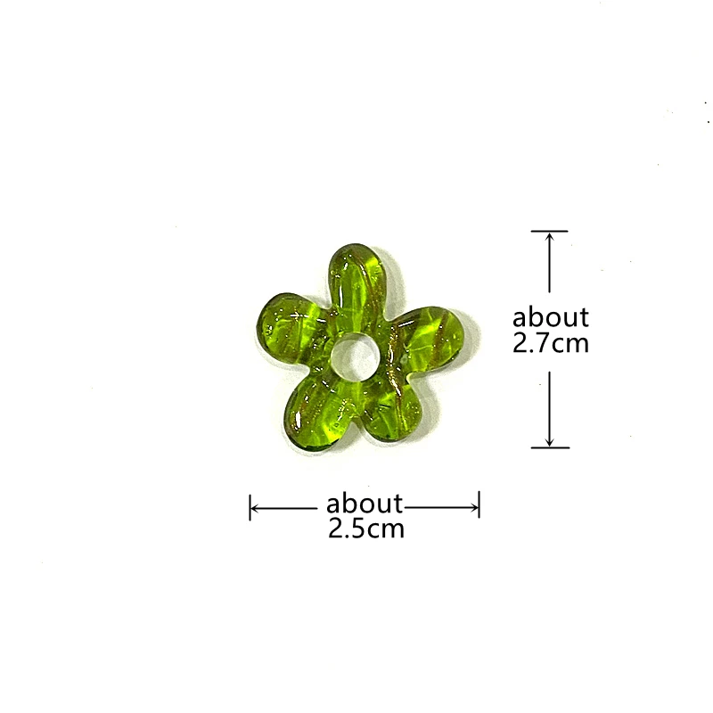 2Pcs Custom Hollow Flower Glass Beads Ins Mini Flower Charms Pendant DIY Craft Making Accessories Ideal Gift For Handmade Lovers